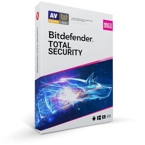 Visuel Boîte Bitdefender Total Security 2024 - MonLogiciel.fr