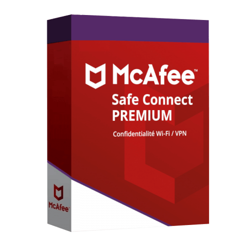 Visuel Boîte McAfee Safe Connect VPN 2022 - MonLogiciel.fr