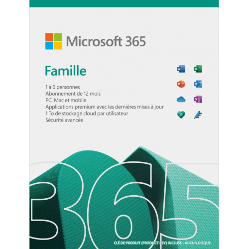 Visuel Microsoft 365 Famille 2023 - Suite Bureautique