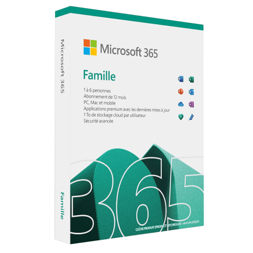 Visuel Descriptif Microsoft 365 Famille 2023 - Suite Bureautique