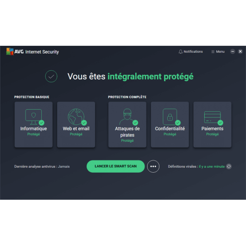 Interface AVG Ultimate 2024 - Protection