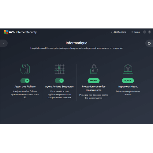 Interface AVG Internet Security 2024 - Informatique