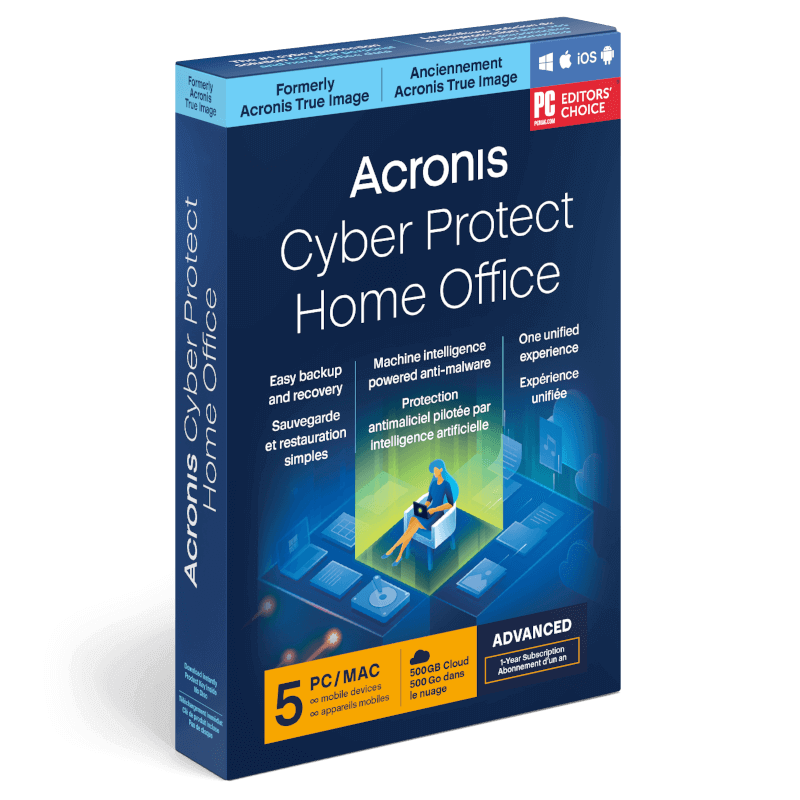 Acronis Cyber Protect Home Office Advanced 2023 | 5 Appareils |  1 An | 250 Go de stockage dans le cloud | Téléchargement