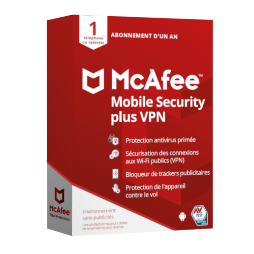 Visuel Boîte McAfee Mobile Plus & VPN 2023 - Mon Logiciel.fr
