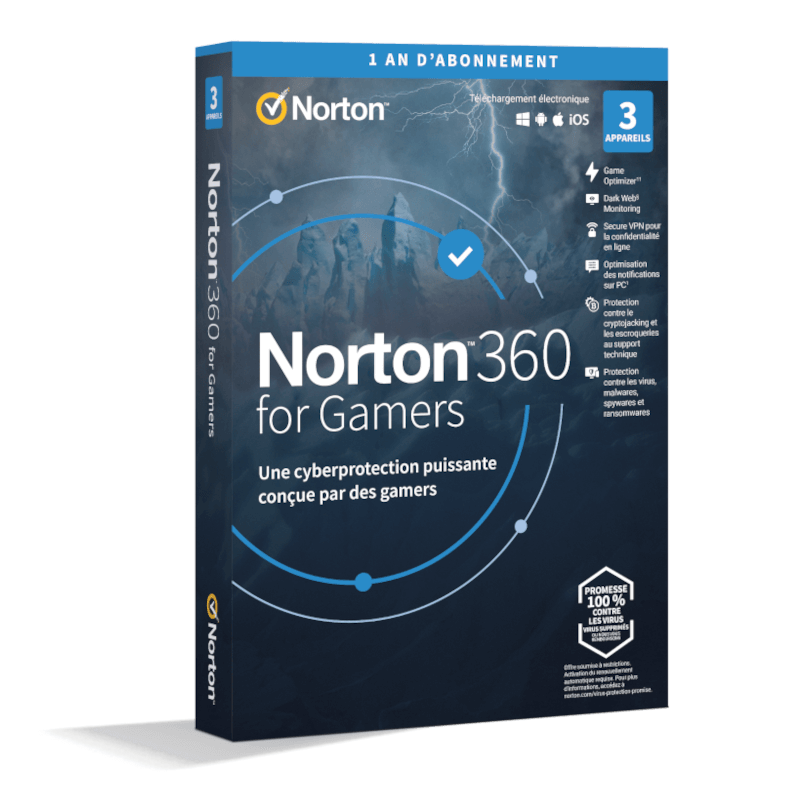 Norton 360 for Gamers 2023 | 3 Appareils | 1 An | Téléchargement