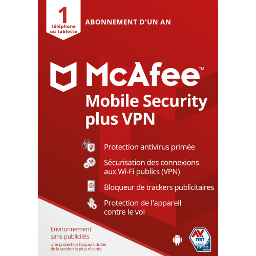 Visuel Boîte McAfee Mobile Plus & VPN 2024 - Mon Logiciel.fr