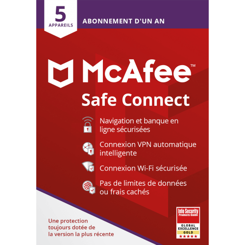 Visuel Boîte McAfee Safe Connect VPN 2024 - MonLogiciel.fr