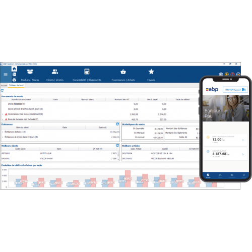 Interface EBP Gestion Commerciale ACTIV en ligne 2023 - Abonnement
