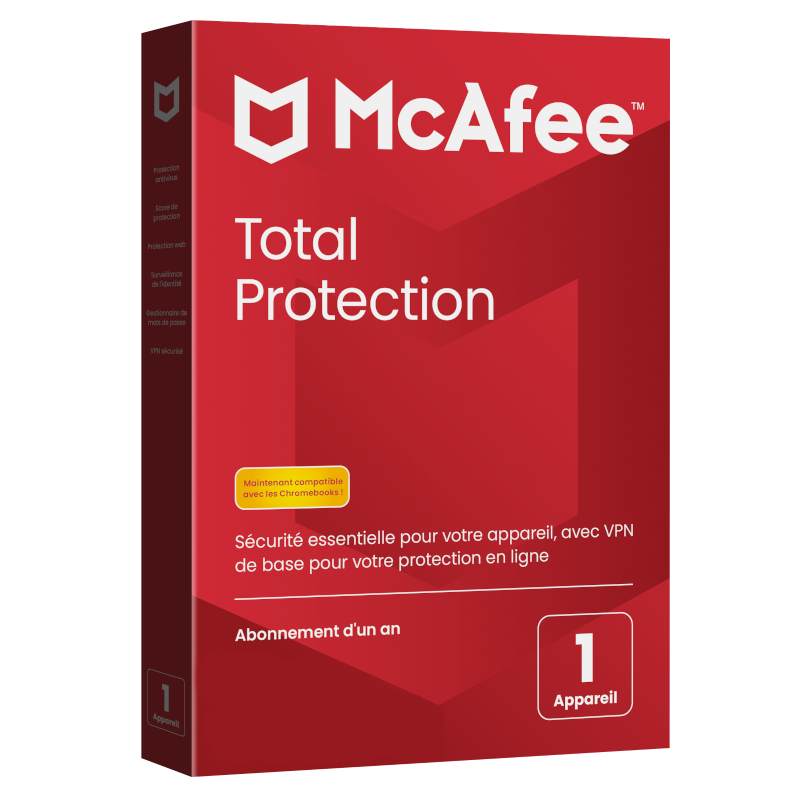 McAfee Total Protection 2023 | 1 Appareil | 1 An | Téléchargement