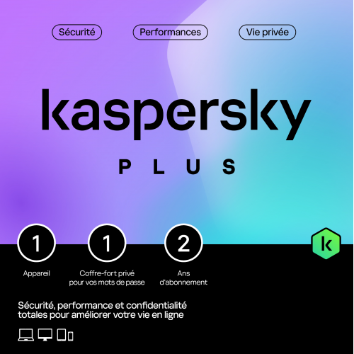 Visuel Boîte Kaspersky Plus 2024 - MonLogiciel.fr