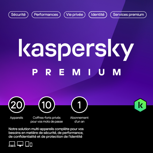 Visuel Boîte Kaspersky Premium 2023 - Mon Logiciel.fr