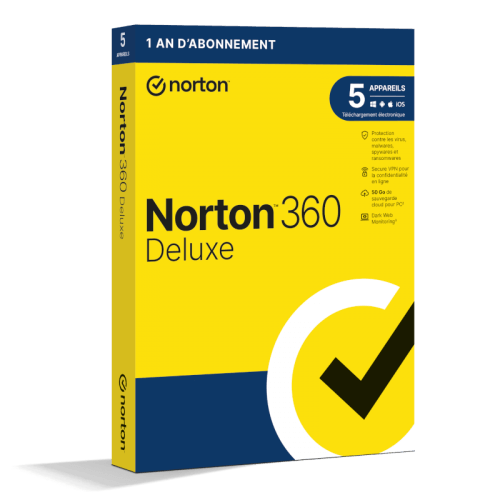 Achetez Norton 360 Deluxe 2024, 5 Postes, 1 An