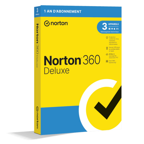 Visuel Boîte Norton 360 Deluxe 2024 - MonLogiciel.fr