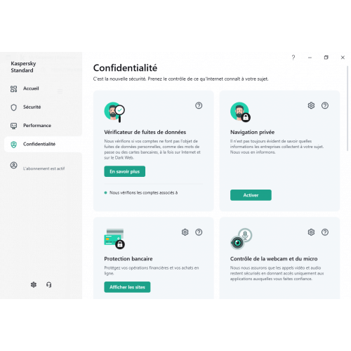 Kaspersky Standard 2024 - Confidentialité
