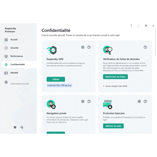 Kaspersky Premium 2024 - Confidentialité