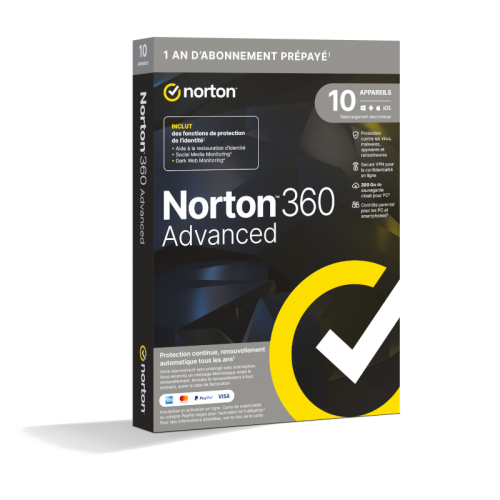 Visuel Boîte Norton 360 Advanced 2024 - MonLogiciel.fr