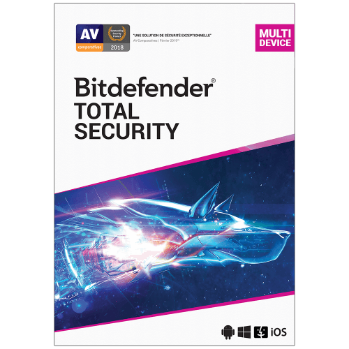 Visuel Boîte Bitdefender Total Security 2023 - MonLogiciel.fr