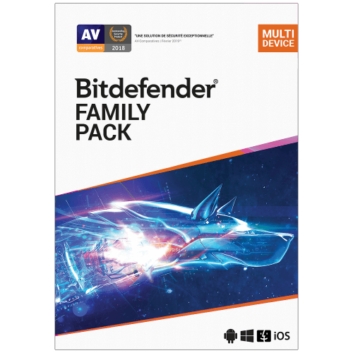 Visuel Boîte Bitdefender Family Pack 2023 - MonLogiciel.fr