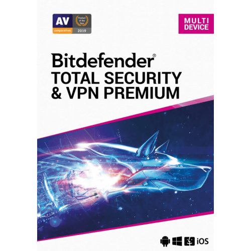 Visuel Boîte Bitdefender Total Security & VPN Premium 2024 - MonLogiciel.fr